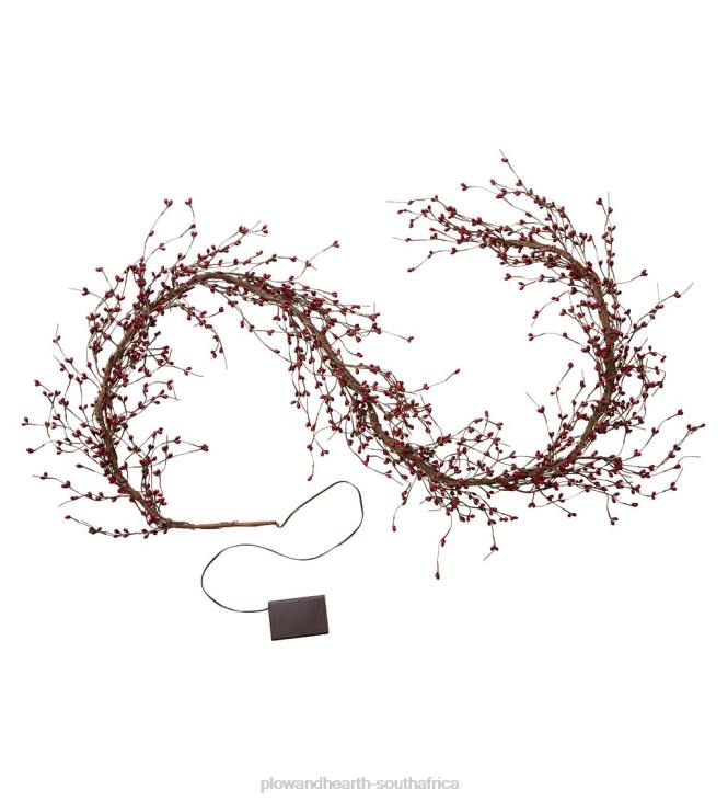 Houseware Plow & Hearth Battery Operated Lighted Holiday Garland - White NFLB1694