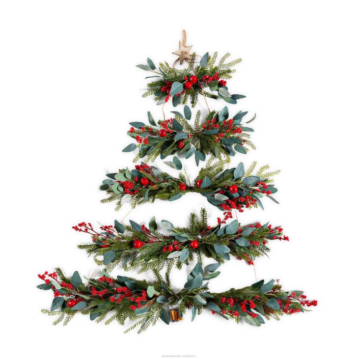 Houseware Plow & Hearth Lighted Hanging Wall Christmas Tree NFLB1698