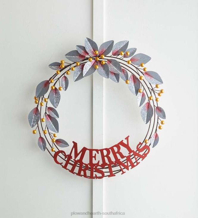Houseware Plow & Hearth Merry Christmas Metal Wreath NFLB1703