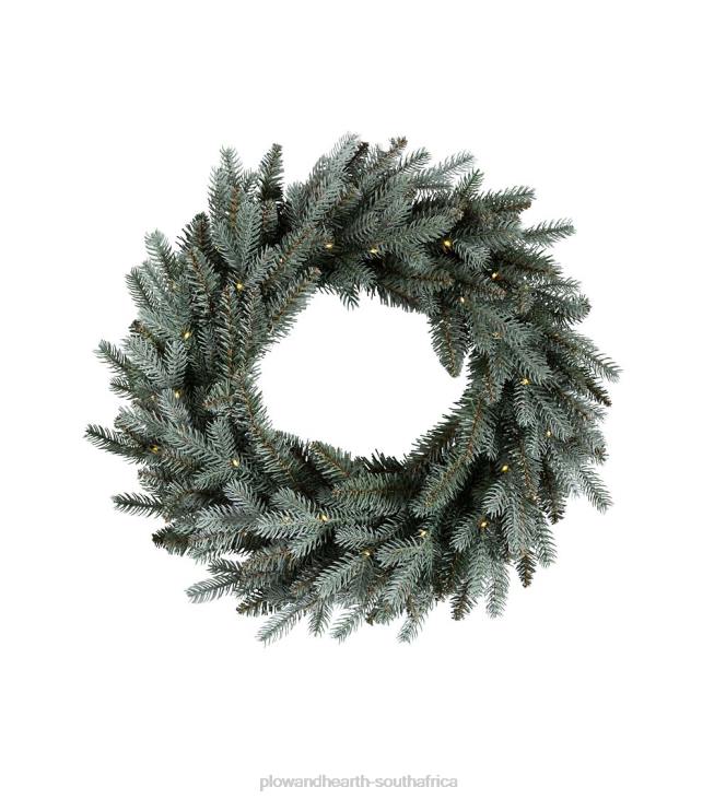 Houseware Plow & Hearth Misty Pine Lighted Holiday Wreath NFLB1709