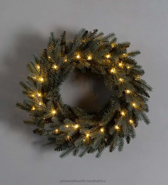 Houseware Plow & Hearth Misty Pine Lighted Holiday Wreath NFLB1709