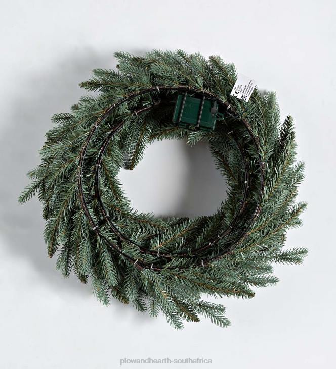 Houseware Plow & Hearth Misty Pine Lighted Holiday Wreath NFLB1709