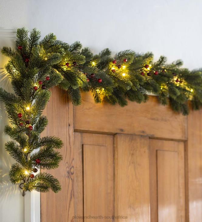 Houseware Plow & Hearth Wintergreen Lighted Holiday Garland NFLB1705