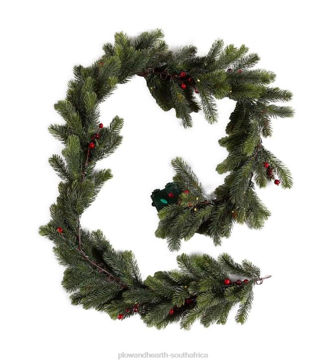 Houseware Plow & Hearth Wintergreen Lighted Holiday Garland NFLB1705