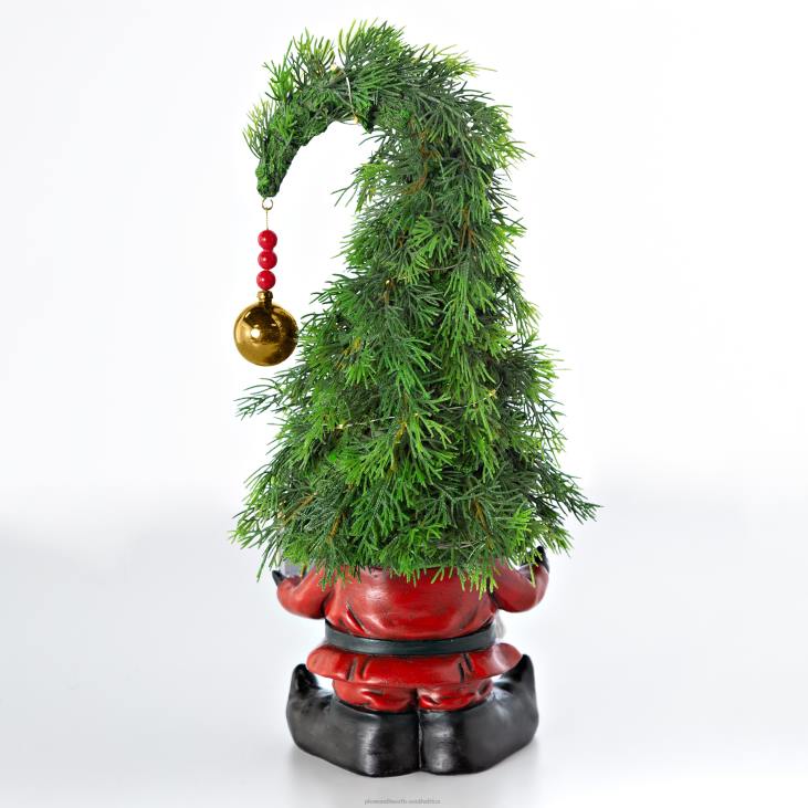 Houseware Plow & Hearth Holiday Lighted Christmas Tree Garden Gnome with Gift NFLB1683