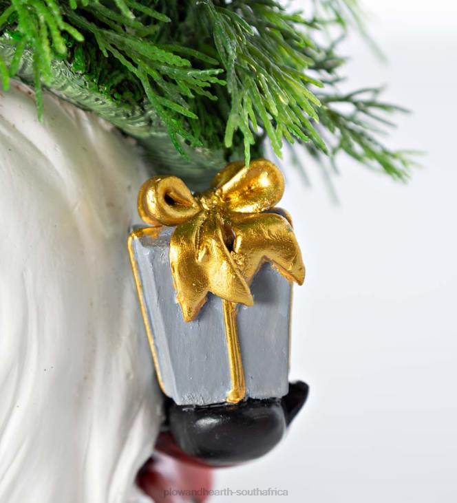 Houseware Plow & Hearth Holiday Lighted Christmas Tree Garden Gnome with Gift NFLB1683