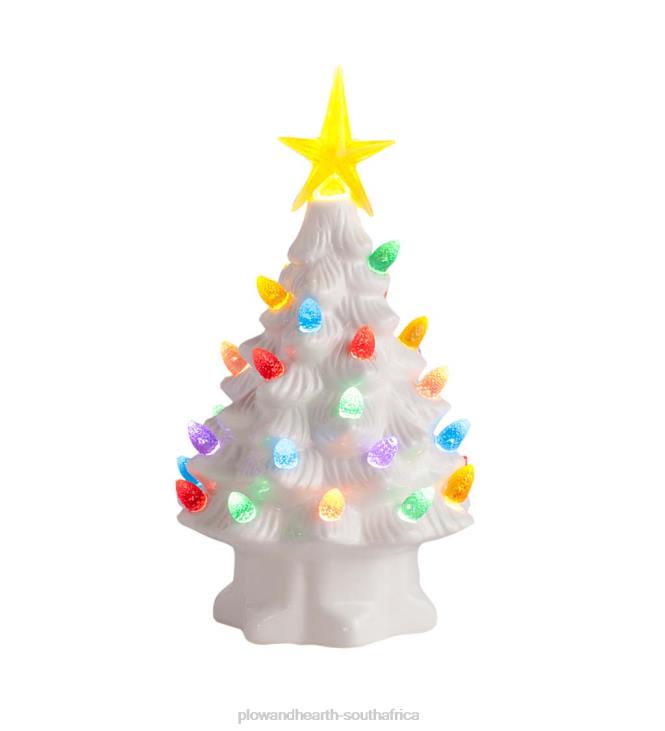Houseware Plow & Hearth Indoor/Outdoor Battery-Operated Lighted Ceramic Christmas Tree NFLB1688