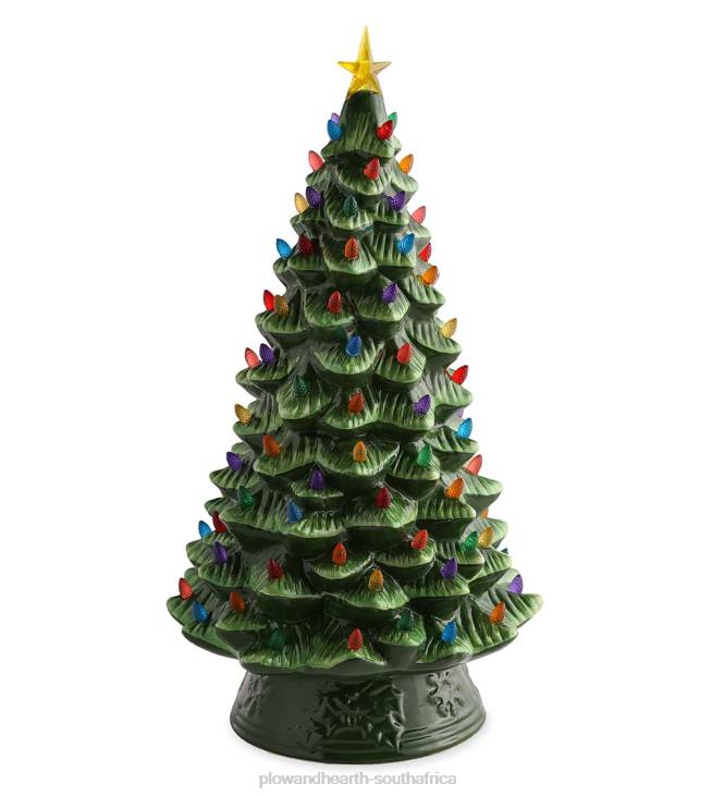 Houseware Plow & Hearth Indoor/Outdoor Battery-Operated Lighted Ceramic Christmas Tree NFLB1688