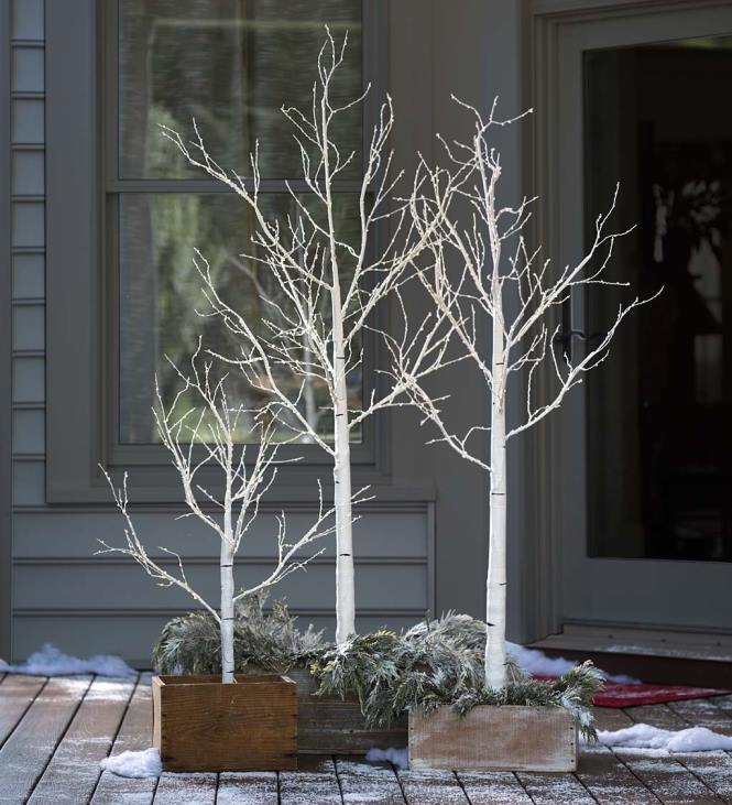Houseware Plow & Hearth Indoor/Outdoor Birch Tree with Micro Lights NFLB1681