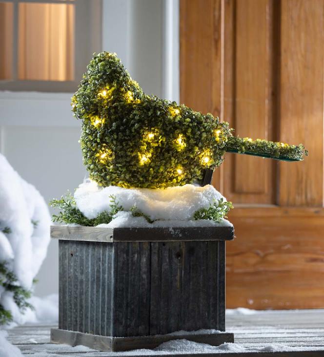 Houseware Plow & Hearth Lighted Boxwood Bird Topiary NFLB1691