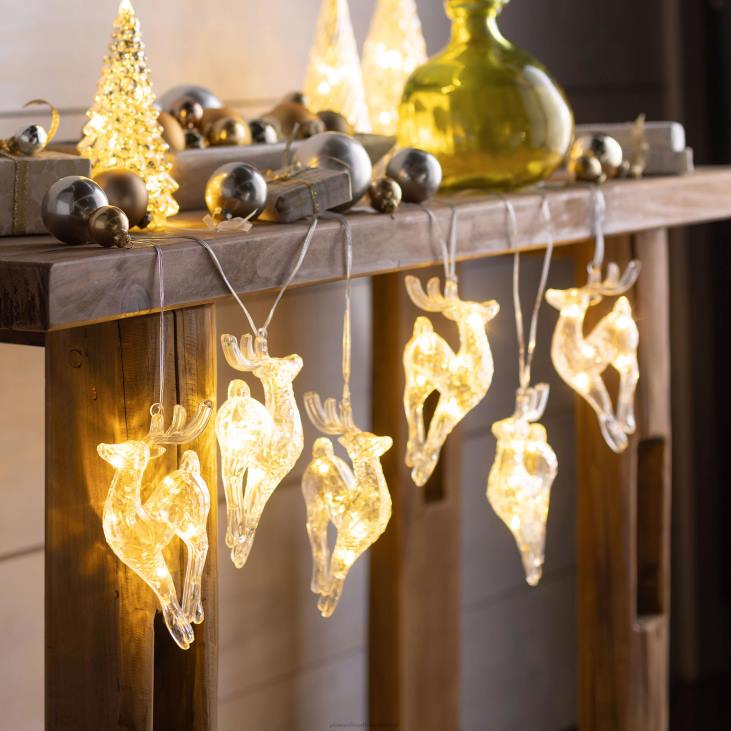 Houseware Plow & Hearth Holiday Deer String Lights NFLB1660