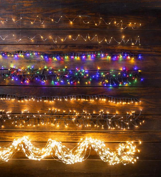 Houseware Plow & Hearth Indoor/Outdoor Electric String Lights with 500 Multicolor LEDs; 36'L NFLB1662