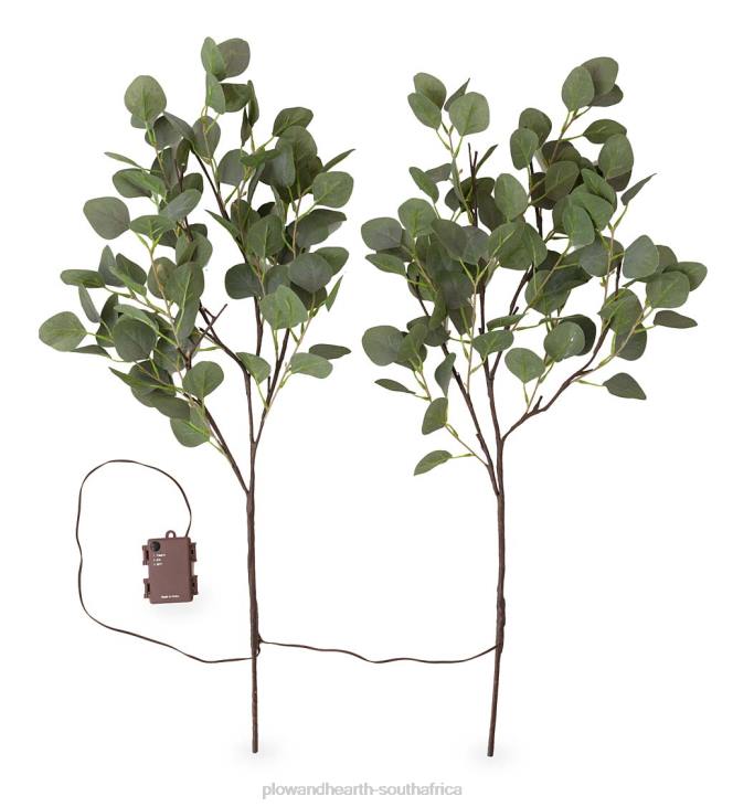 Houseware Plow & Hearth Indoor/Outdoor Battery-Operated Lighted Eucalyptus Branches, Set of 2 NFLB1677