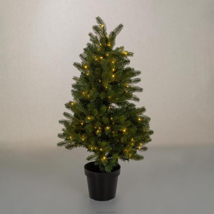 Houseware Plow & Hearth Indoor/Outdoor Keswick Potted Pine Tree with Warm White LEDs NFLB1671