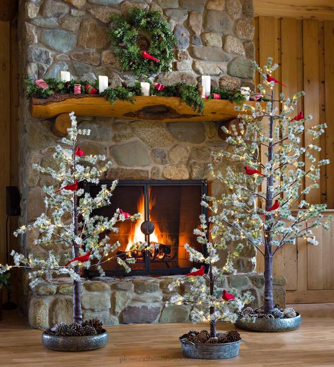 Houseware Plow & Hearth Indoor/Outdoor Lighted Snowy Pine Tree NFLB1670