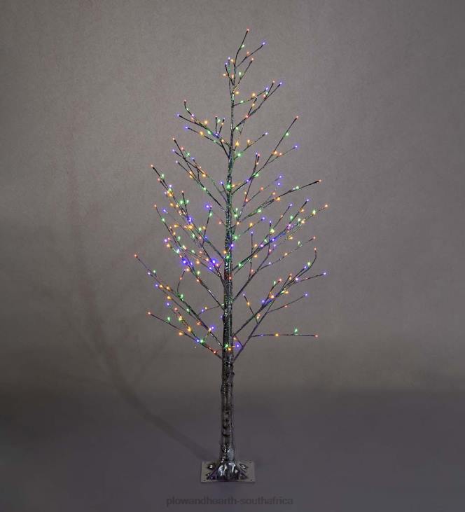 Houseware Plow & Hearth Indoor/Outdoor Silver Metallic Tree with Dual-Function Lights NFLB1672