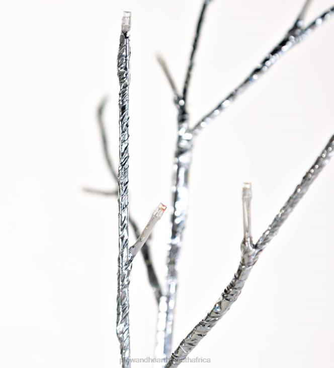 Houseware Plow & Hearth Indoor/Outdoor Silver Metallic Tree with Dual-Function Lights NFLB1672