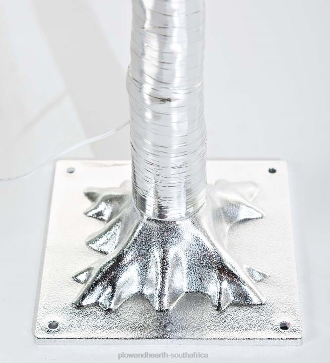 Houseware Plow & Hearth Indoor/Outdoor Silver Metallic Tree with Dual-Function Lights NFLB1672