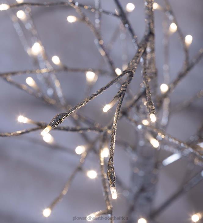 Houseware Plow & Hearth Indoor/Outdoor Silver Metallic Tree with Dual-Function Lights NFLB1672