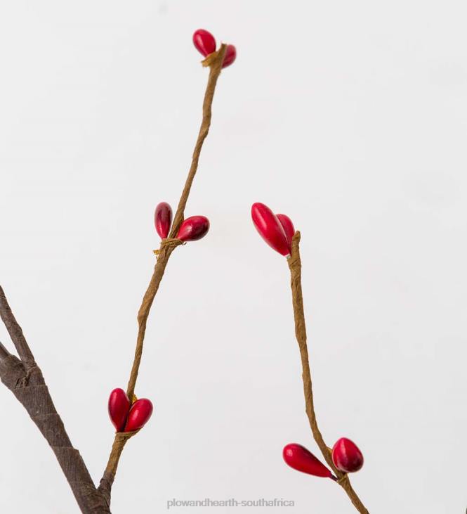 Houseware Plow & Hearth Lighted Branches With Natural Pine Cones and Faux Red Berries NFLB1678