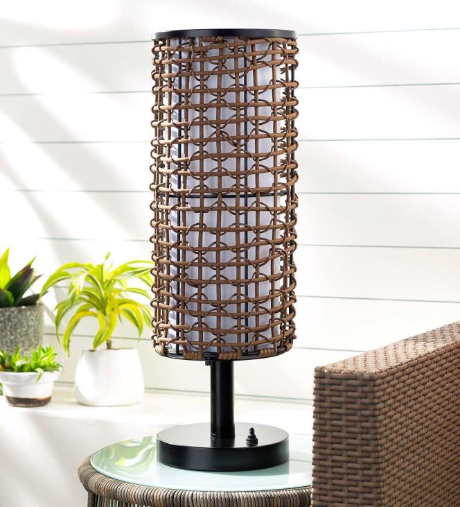 Houseware Plow & Hearth Weatherproof Outdoor Table Lamp with Woven Shade NFLB1659