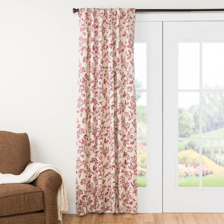 Houseware Plow & Hearth Botanical Toile Insulated Double-Lined Cotton Curtain Panel with Rod Pocket NFLB2558