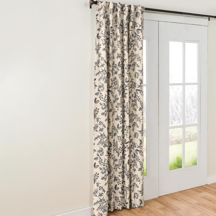 Houseware Plow & Hearth Botanical Toile Insulated Double-Lined Cotton Curtain Panel with Rod Pocket NFLB2558
