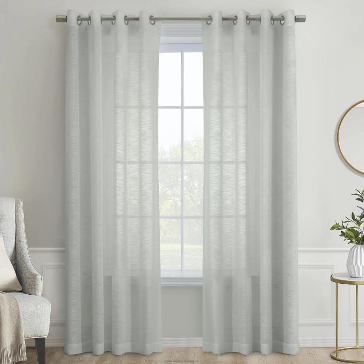 Houseware Plow & Hearth Emery Sheer Grommet Top Curtain Panel - Light Gray - 52x 108NFLB2609