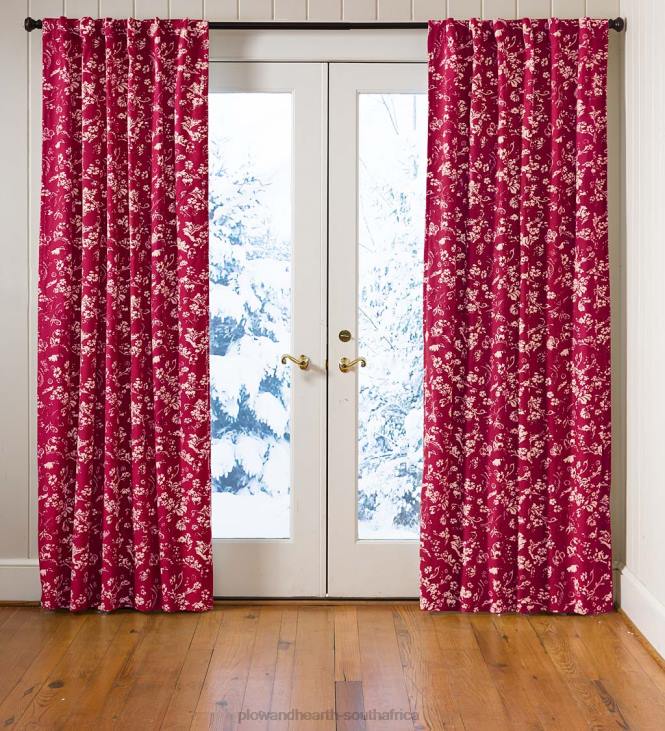 Houseware Plow & Hearth Floral Damask Rod-Pocket Homespun Insulated Curtain Panel NFLB2576