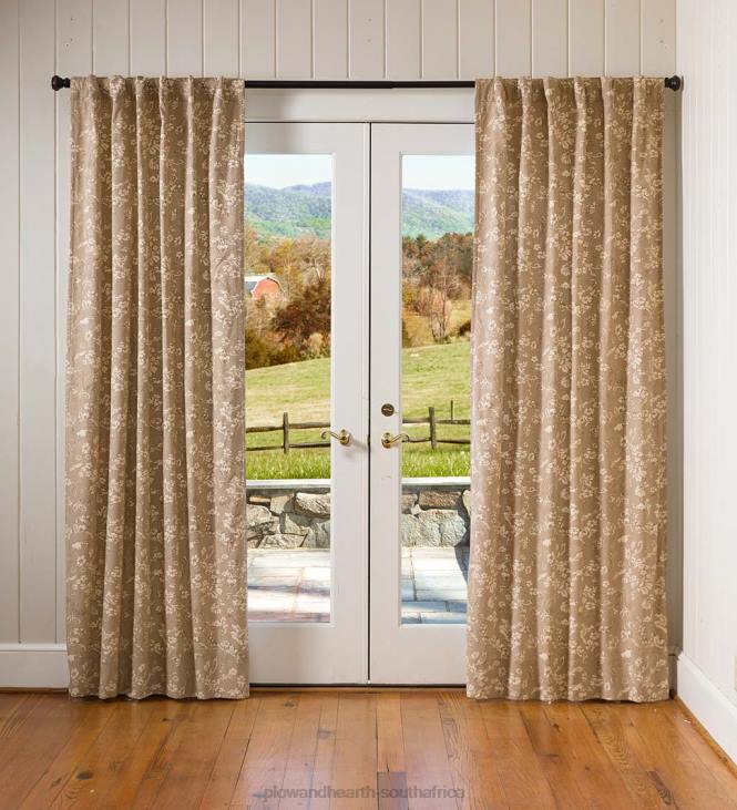Houseware Plow & Hearth Floral Damask Rod-Pocket Homespun Insulated Curtain Panel NFLB2576