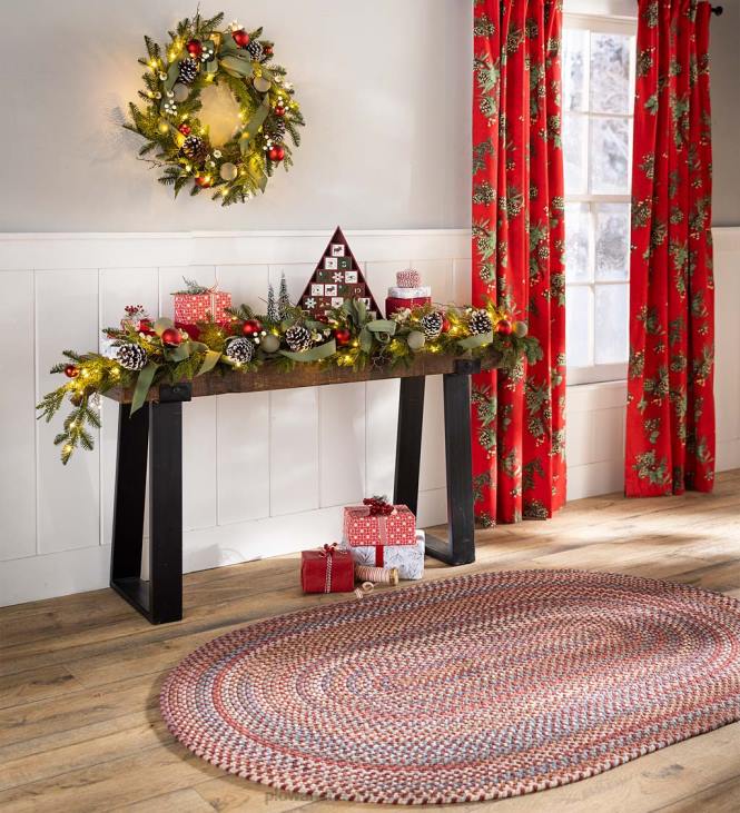 Houseware Plow & Hearth Holiday Peaceful Pine Rod Pocket/Back Tab Curtains NFLB2561