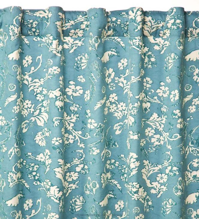 Houseware Plow & Hearth Homespun Insulated Floral Damask Short Panel with Rod Pocket NFLB2573