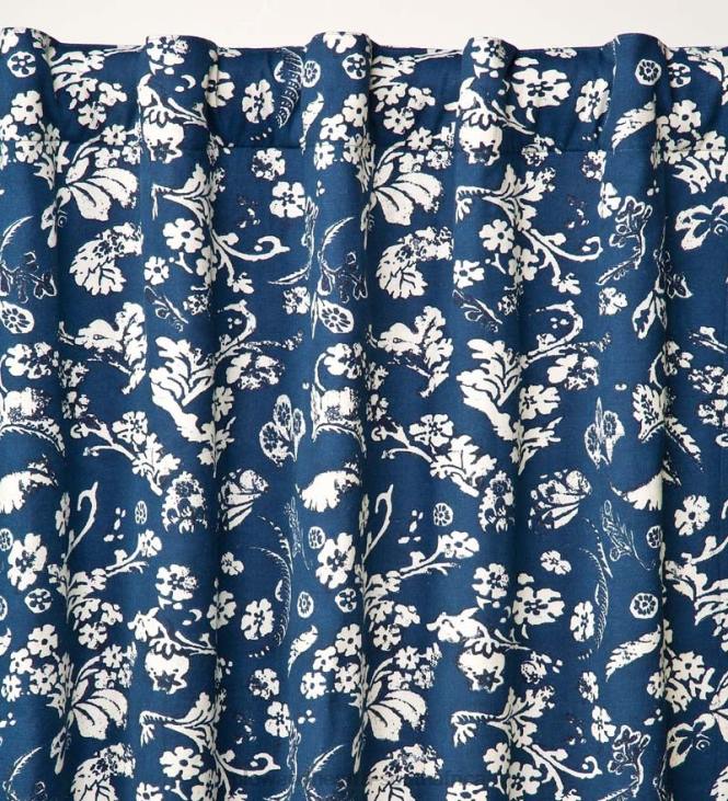 Houseware Plow & Hearth Homespun Insulated Floral Damask Short Panel with Rod Pocket NFLB2573