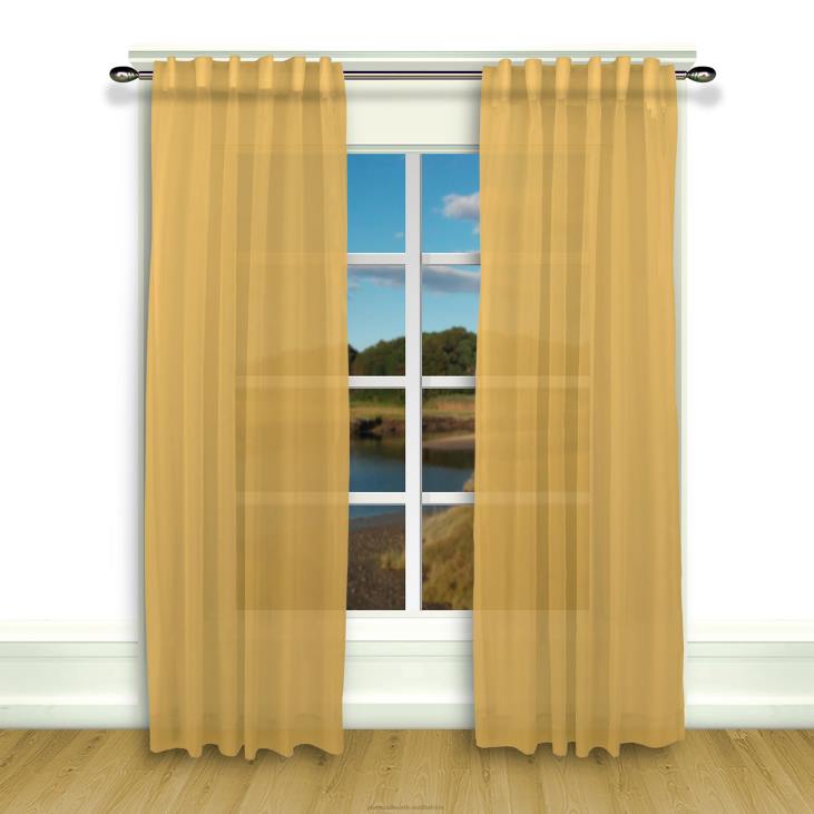 Houseware Plow & Hearth Layla Pleated Curtain Panel Pairs - Butterscotch - 63x 104NFLB2603