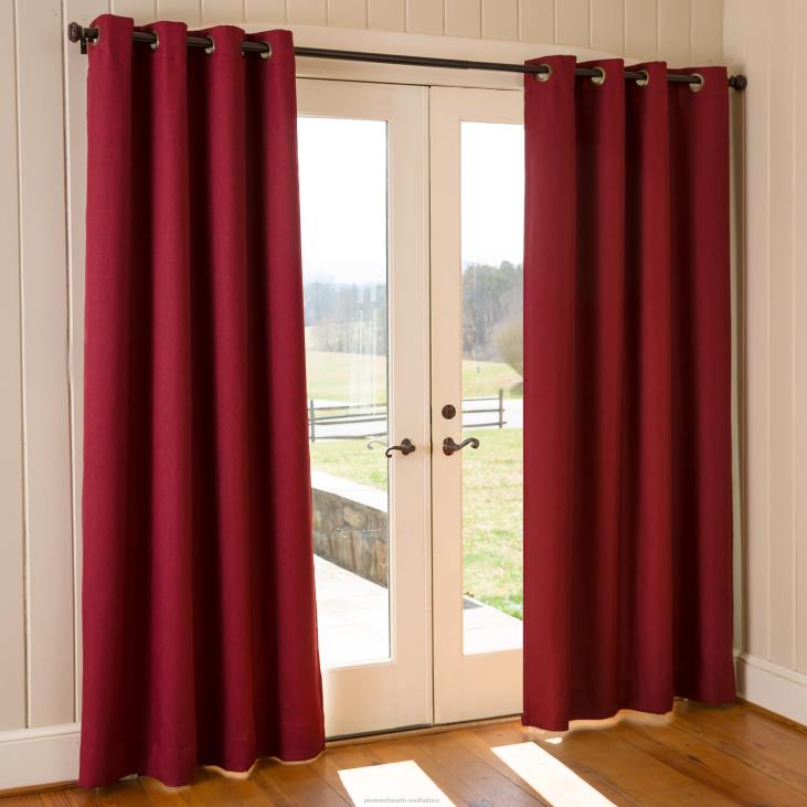 Houseware Plow & Hearth Madison Double-Blackout Grommet Patio Panel with Wand, 106 W x 84 L - Stone NFLB2565
