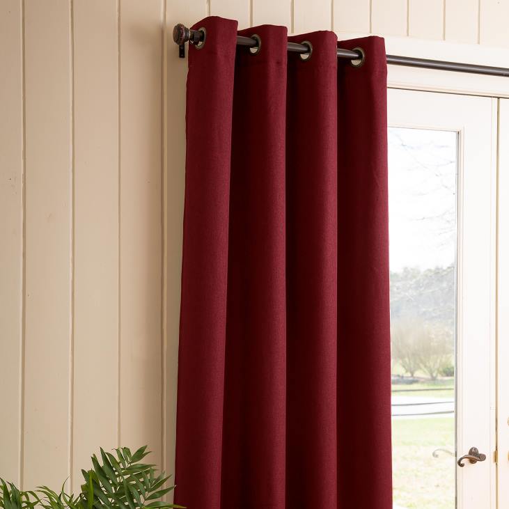 Houseware Plow & Hearth Madison Double-Blackout Grommet Patio Panel with Wand, 106 W x 84 L - Stone NFLB2565