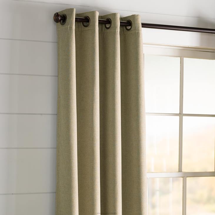 Houseware Plow & Hearth Madison Double-Blackout Grommet Patio Panel with Wand, 106 W x 84 L - Stone NFLB2565