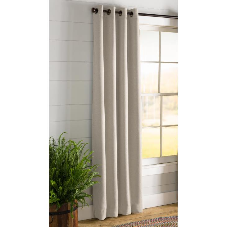 Houseware Plow & Hearth Madison Double-Blackout Grommet Patio Panel with Wand, 106 W x 84 L - Stone NFLB2565
