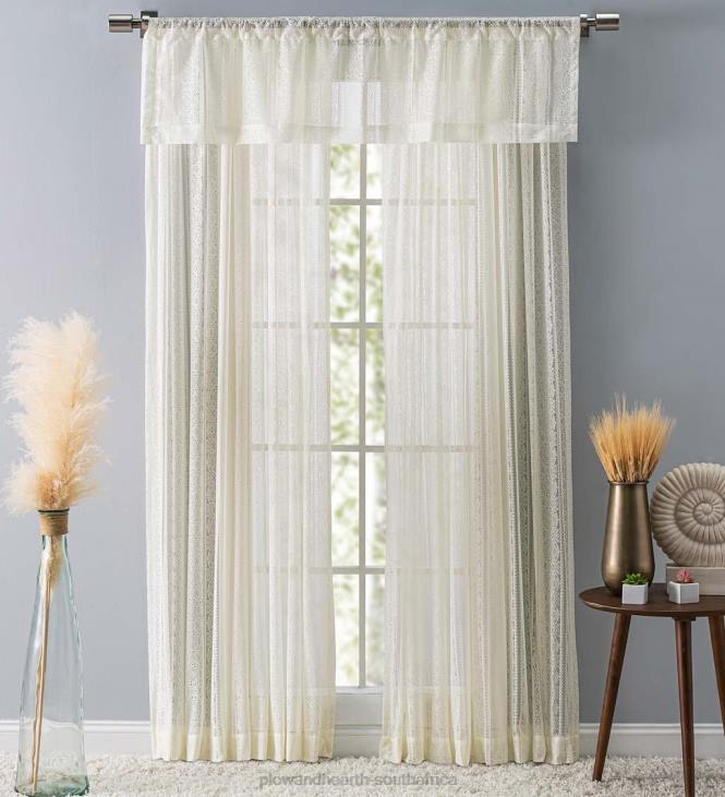 Houseware Plow & Hearth Medallion Stripe Lace Curtains NFLB2615