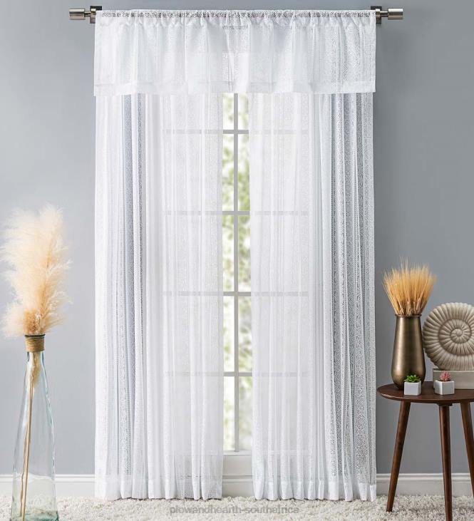 Houseware Plow & Hearth Medallion Stripe Lace Curtains NFLB2615