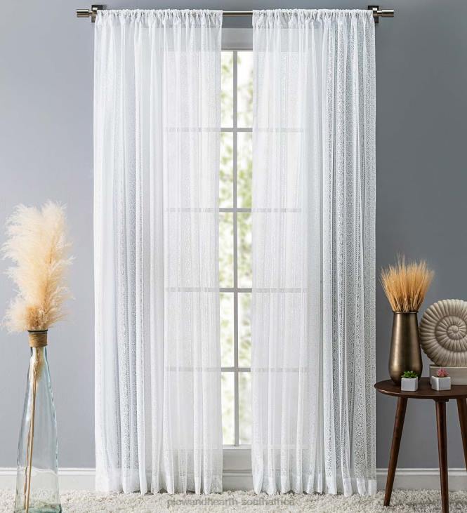 Houseware Plow & Hearth Medallion Stripe Lace Curtains NFLB2615