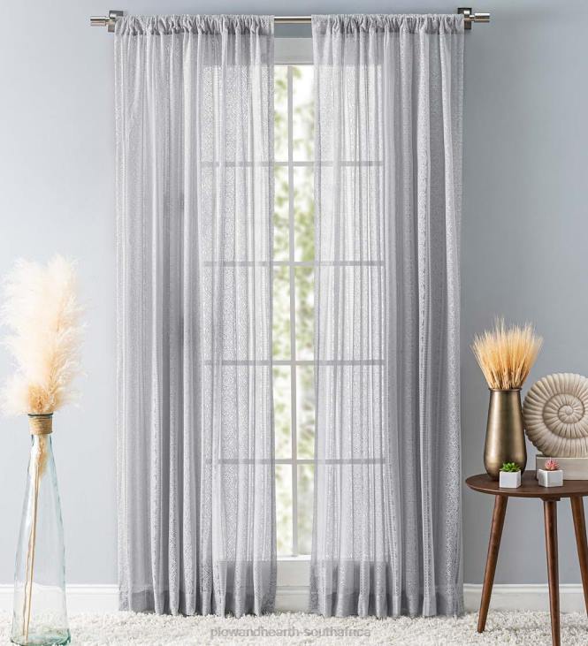 Houseware Plow & Hearth Medallion Stripe Lace Curtains NFLB2615