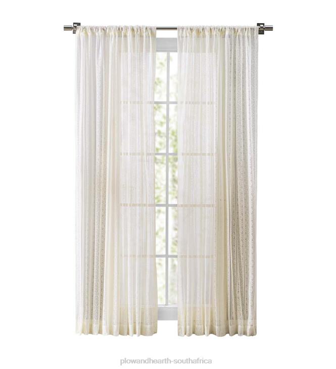Houseware Plow & Hearth Medallion Stripe Lace Curtains NFLB2615