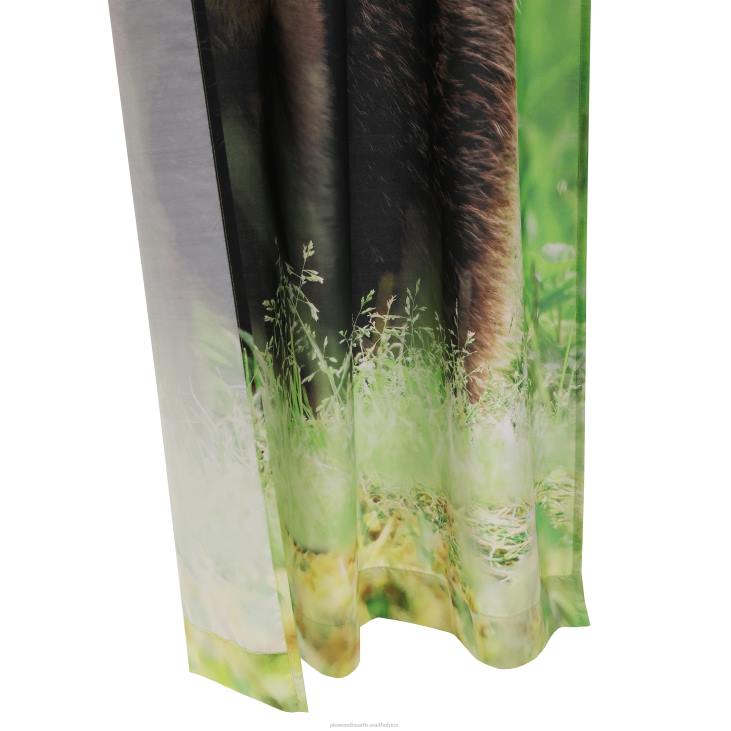 Houseware Plow & Hearth Nature-Inspired Photoreal Rod Pocket Curtain Panels - Bear Scene - 52x 84NFLB2592
