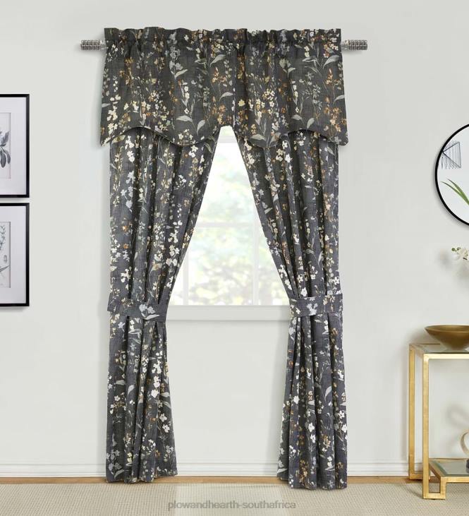 Houseware Plow & Hearth Rockport Floral Linen-Look Curtain Pairs With Tiebacks NFLB2557