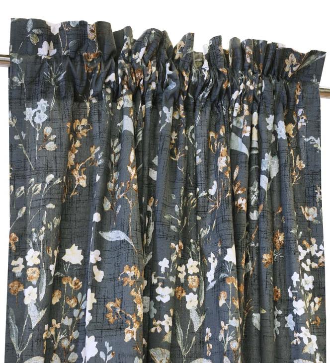 Houseware Plow & Hearth Rockport Floral Linen-Look Curtain Pairs With Tiebacks NFLB2557