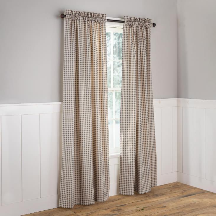 Houseware Plow & Hearth Thermalogic Checkmate Insulated Rod-Pocket Cotton Curtain Pairs NFLB2551