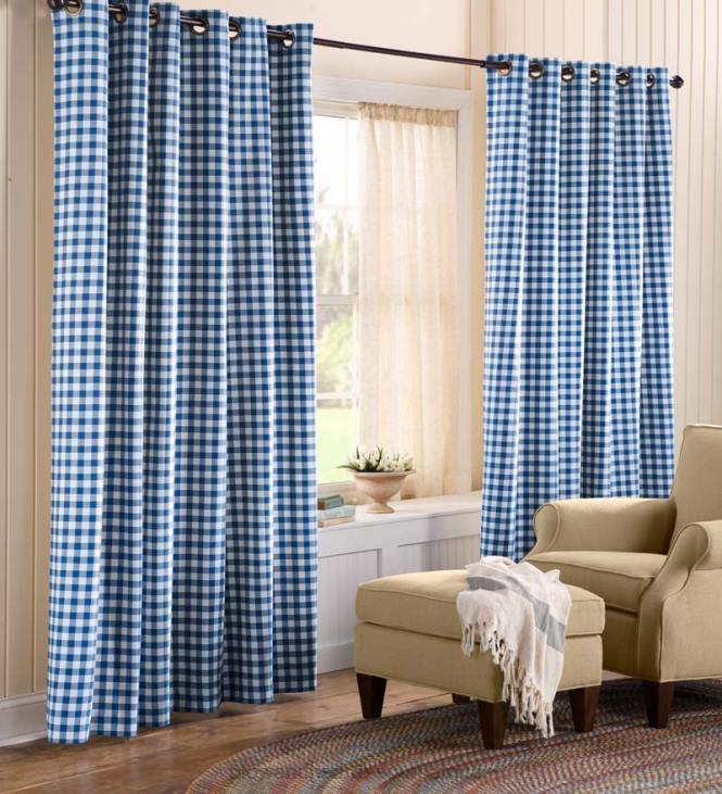 Houseware Plow & Hearth Thermalogic Energy Efficient Insulated Check Grommet-Top Curtain Pairs NFLB2555
