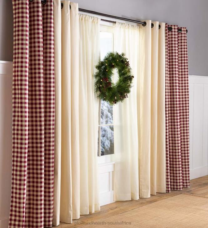 Houseware Plow & Hearth Thermalogic Energy Efficient Insulated Check Grommet-Top Curtain Pairs NFLB2555