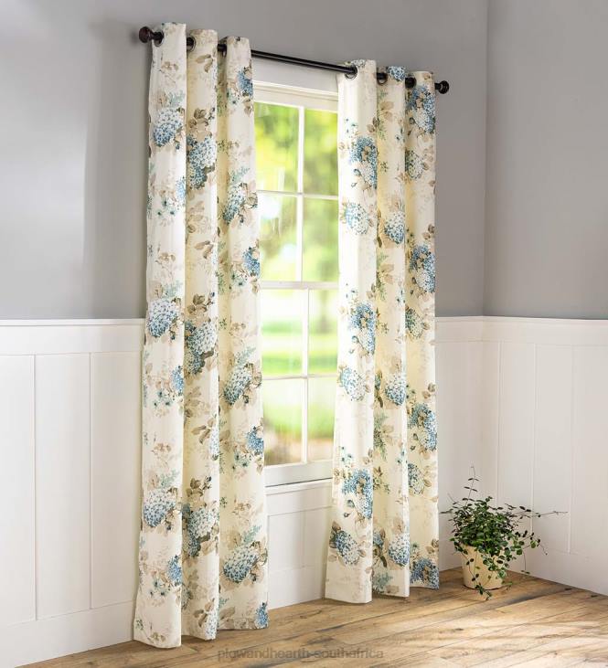 Houseware Plow & Hearth Thermalogic Insulated Grommet-Top Hydrangea Curtain Pairs NFLB2560